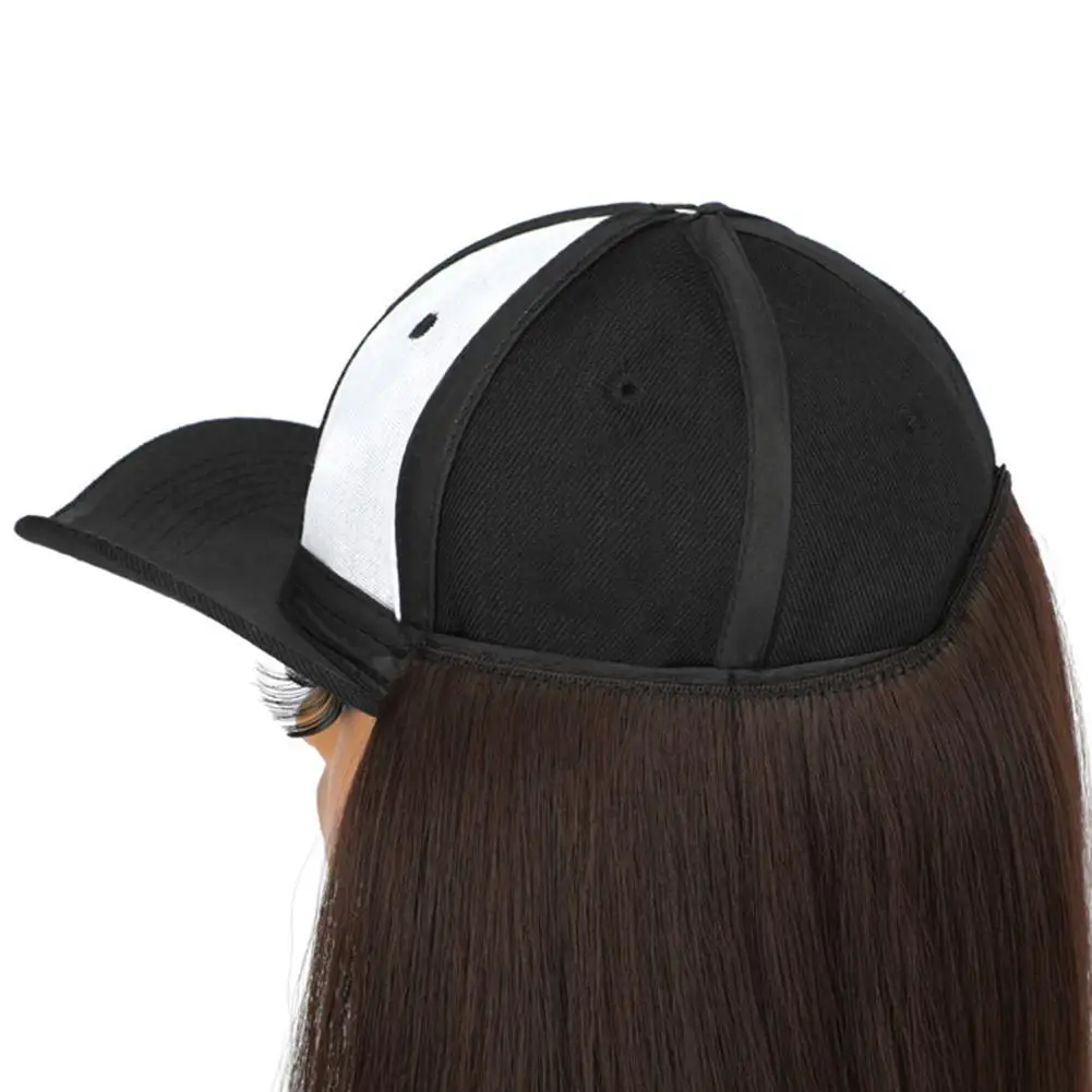 Baseball Cap with Synthetic Hair Extensions
