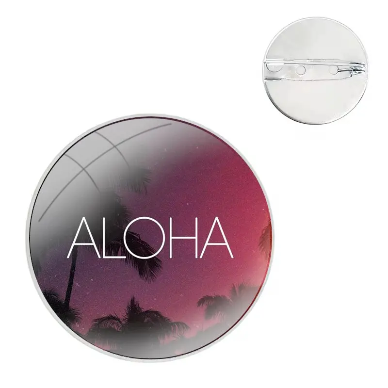 Hello Hawaii Aloha Pins Badge Metal Brooches For Clothes Backpack Decoration gift