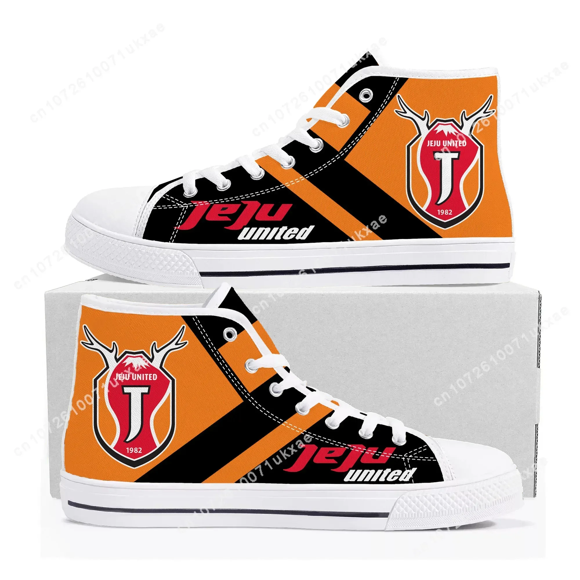 제주 유나이티드 Jeju Football High Top Sneakers Mens Womens Teenager Canvas High Quality Sneaker Casual Custom Made Shoe Customize Shoe