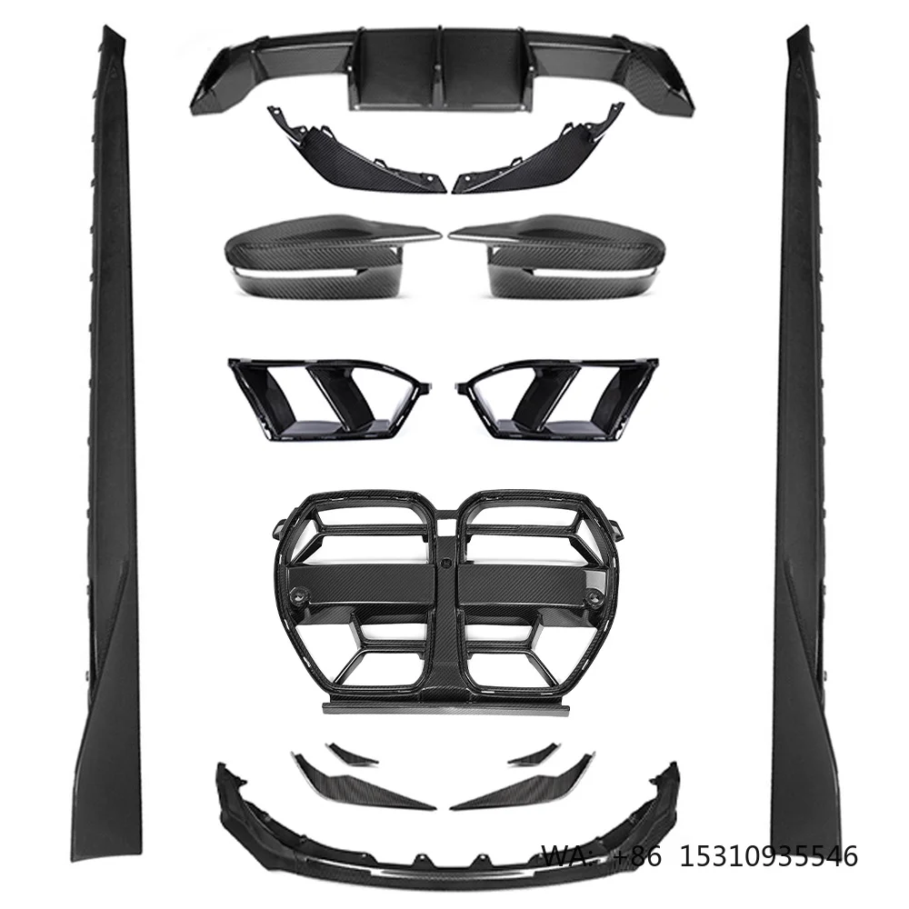New Dry Carbon Fiber Car Body Kit Front Bumper Grille Lip Air Vents for G80 G82 M3 M4 2021-2024