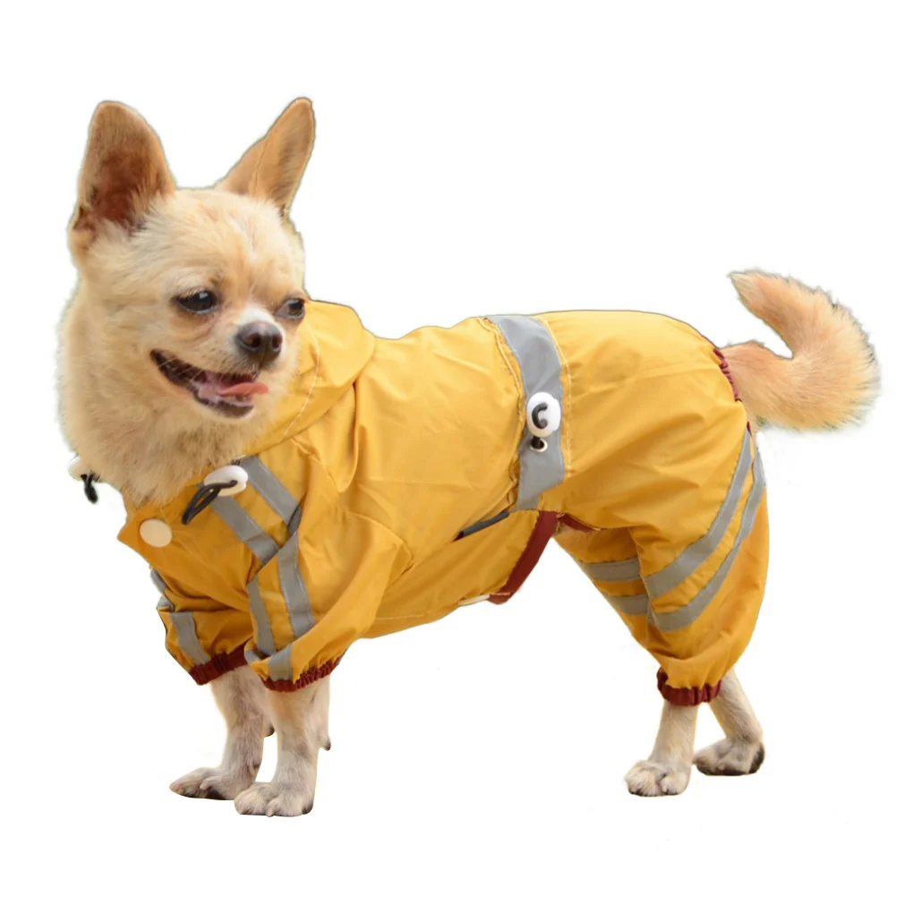 

Pvc Small Dog Coat Waterproof Reflective For Medium Dogs Yellow Size Rain Jacket Dog Rain Slicker