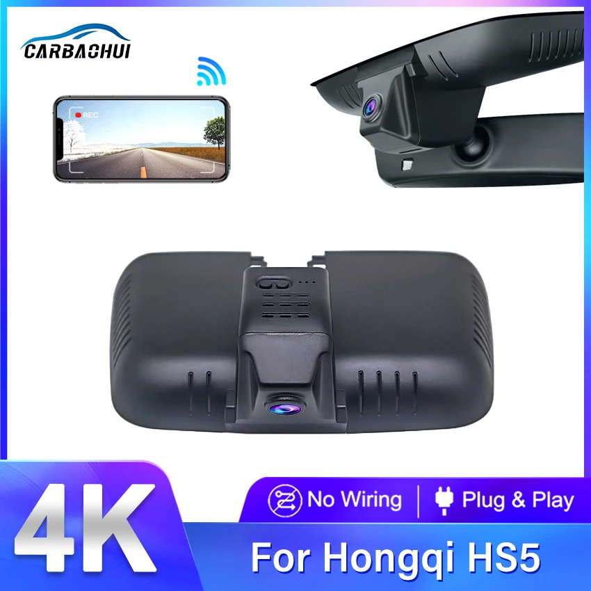 New! Car DVR Wifi Video Recorder UHD Dash Cam Camera High Quality For Hongqi Hong Qi HS5 2019 2020 2021 2022 4K 2160P Dashcam