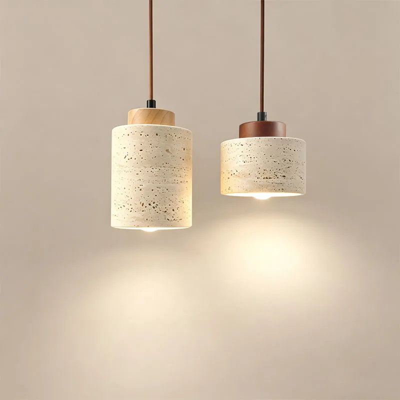Japanese Modern Designer Wabi-Sabai Bedroom Bedside Lighting Bar B&B Yellow Cave Stone Chandelier Bedside Hanging Wire Lamp