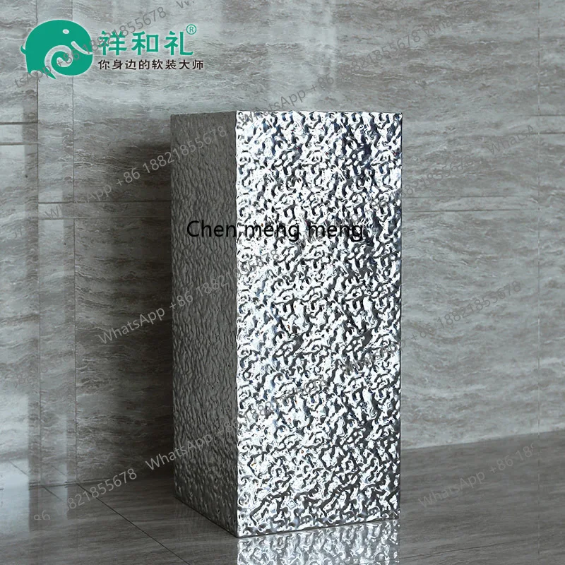 

Stainless steel water ripple base sculpture pier, decorative display table, living room light luxury art base