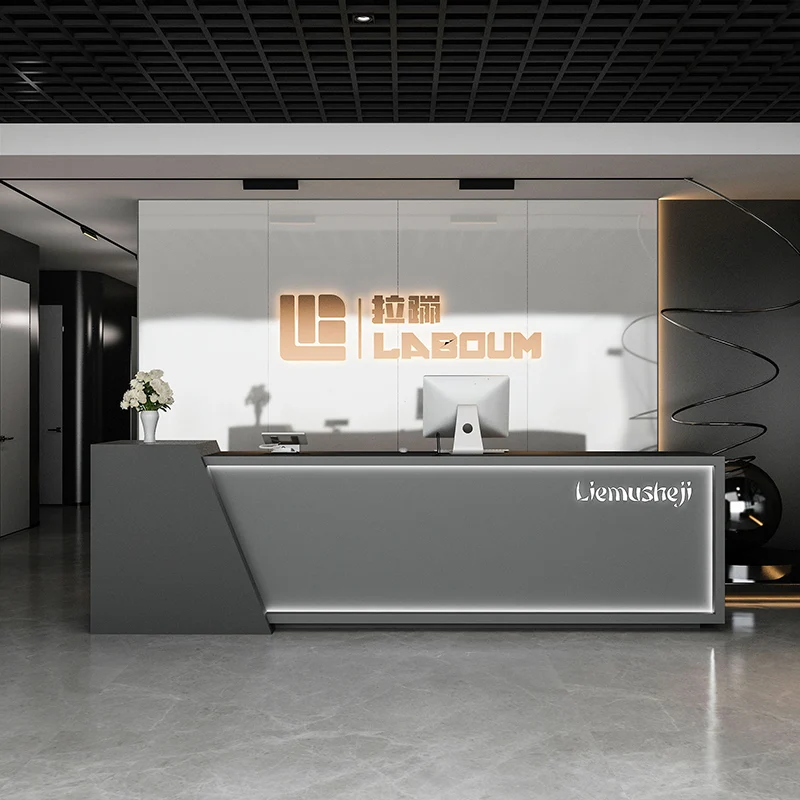 Store Beauty Reception Desk Cash Shopping Salon Counter Front Reception Desk Modern Mostrador Oficina Commercial Furniture