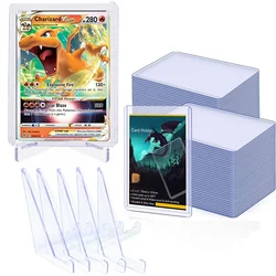 1-10pcs Hard Plastic Cards Sleeves And Stand Display Set For Yugioh Pokemon Baseball Football Game Card Trading Protectors