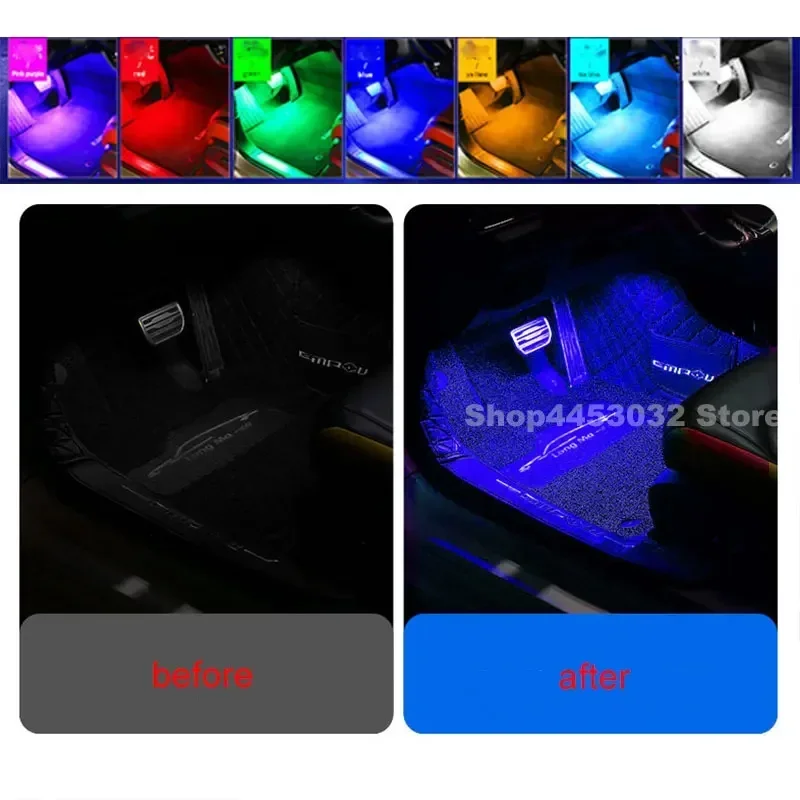 Car Music Ambient Light 4 in 1 LED For BMW f39 x2 Series 1 2 3 4 X1 F20 F34 F36 E84 F87 Wireless Remote APP USB Accessories