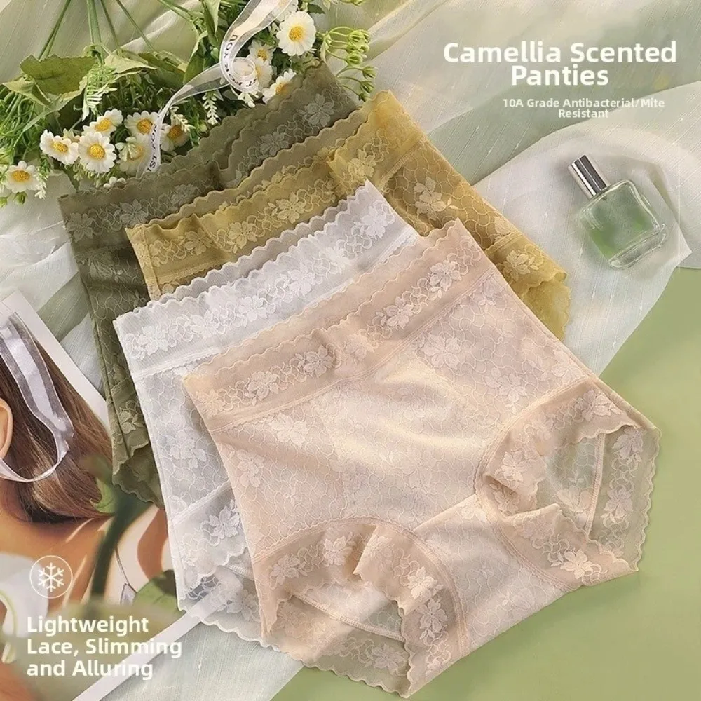 High Waist Lace Butt Lifter Briefs Transparent Tummy Control Women Underwear Shapewear Belly Contracting Postpartum Body Shaper