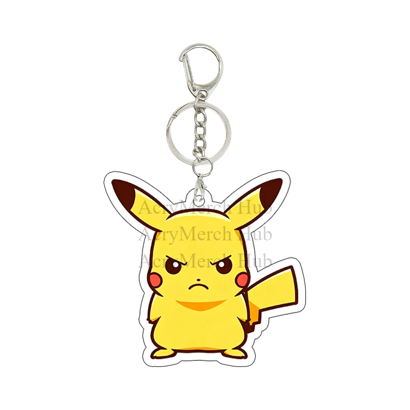 Pikachu Pocket Monsters Acrylic Keychain Kawaii Bag Wallet Expression Pendant Cartoon Surrounding Decoration Girlfriend Gifts view 6