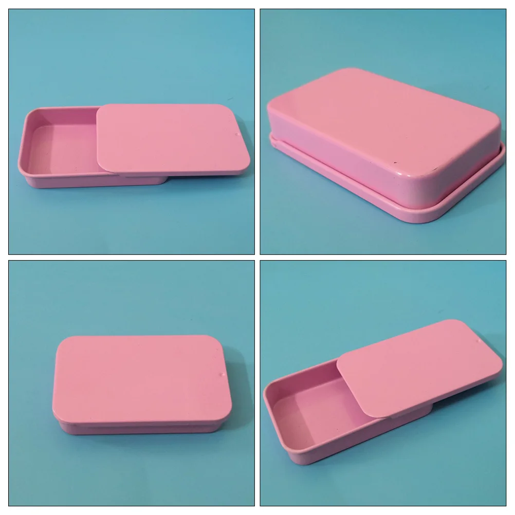 

8Pcs Storage Boxes Small Metal Candy Tins Push-Pull Sliding Lid Cases Portable Herb Holder Jewelry Beads Organizer Outdoor