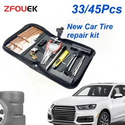ZFOUEK Car Tire Repair Tool With Rubber Strips Tire Repair Needle Valve Core Tools Steel Spiral Needles Puncture Tire Repair KiT
