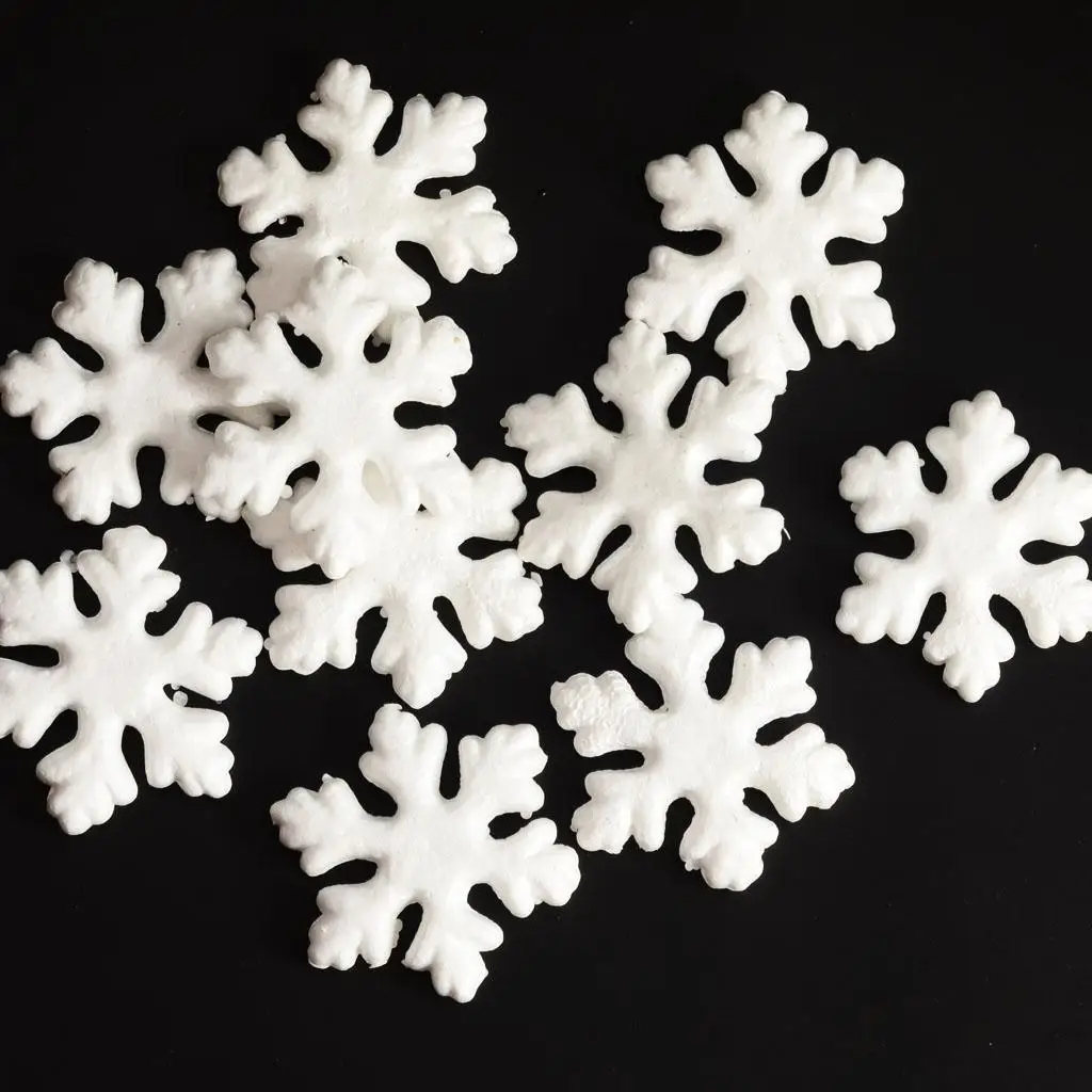 10pcs 15cm Snowflake Hanging Styrofoam Foam Ornaments Xmas Tree Party Decor