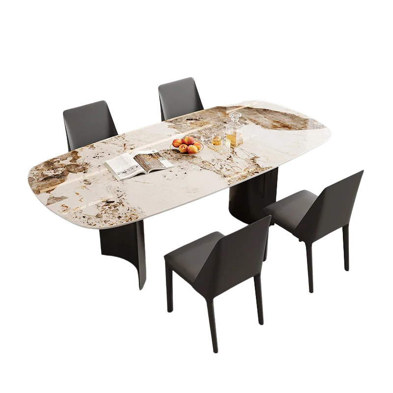 Meja makan Modern kaki logam minimalis meja makan Balkon penghemat ruang desain Mesa De Comedor furnitur ruang tamu