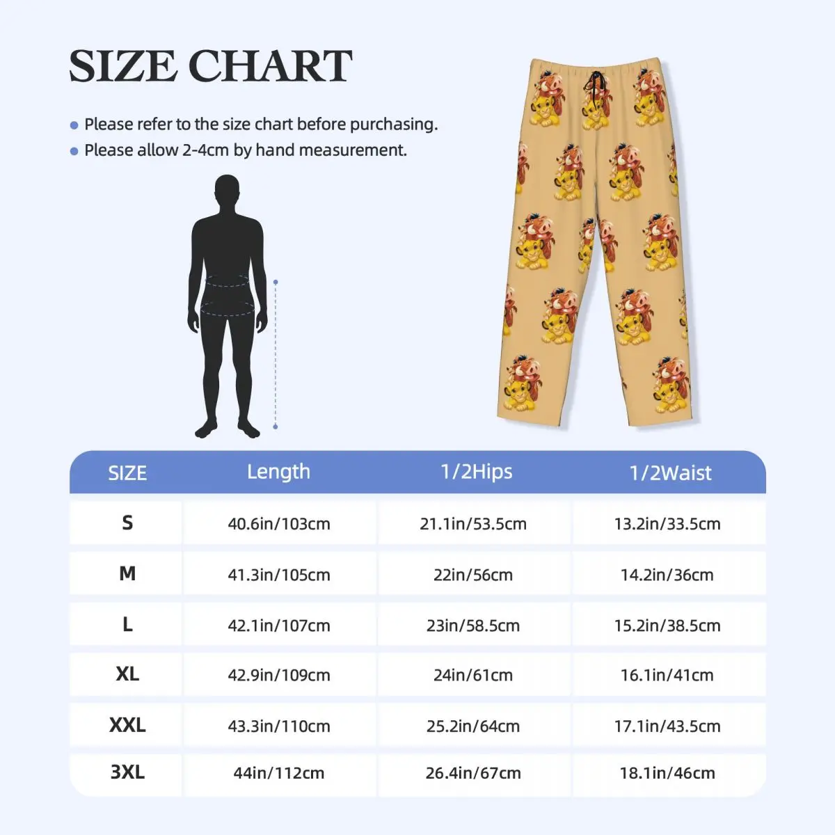 Custom Hakuna Matata The Lion King Pajama Pants Men Simba Pumbaa Movie Cartoon Sleepwear Lounge Sleep Bottoms Stretch Pockets