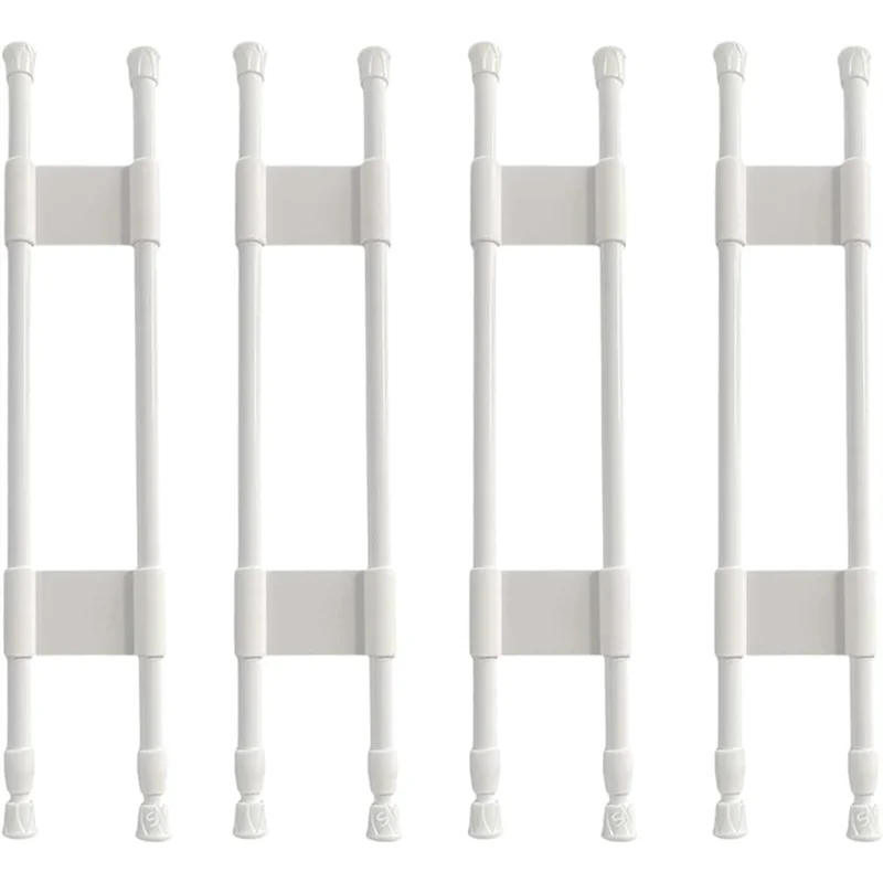 

ABUI-регулируемые двойные натяжные стержни для холодильника RV 15,8-27,6 дюймов, 4 шт. нескользящие стержни для холодильника