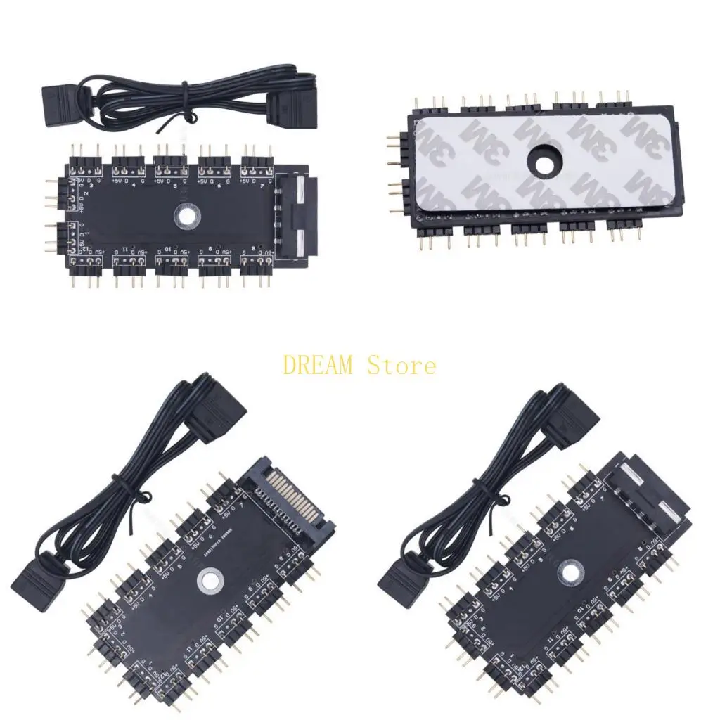 

5 В 3PIN ARGB Синхронизация HUB ARGB Светодиодный концентратор для легкой установки и стабильной передачи сигнала на ПК 4.5A