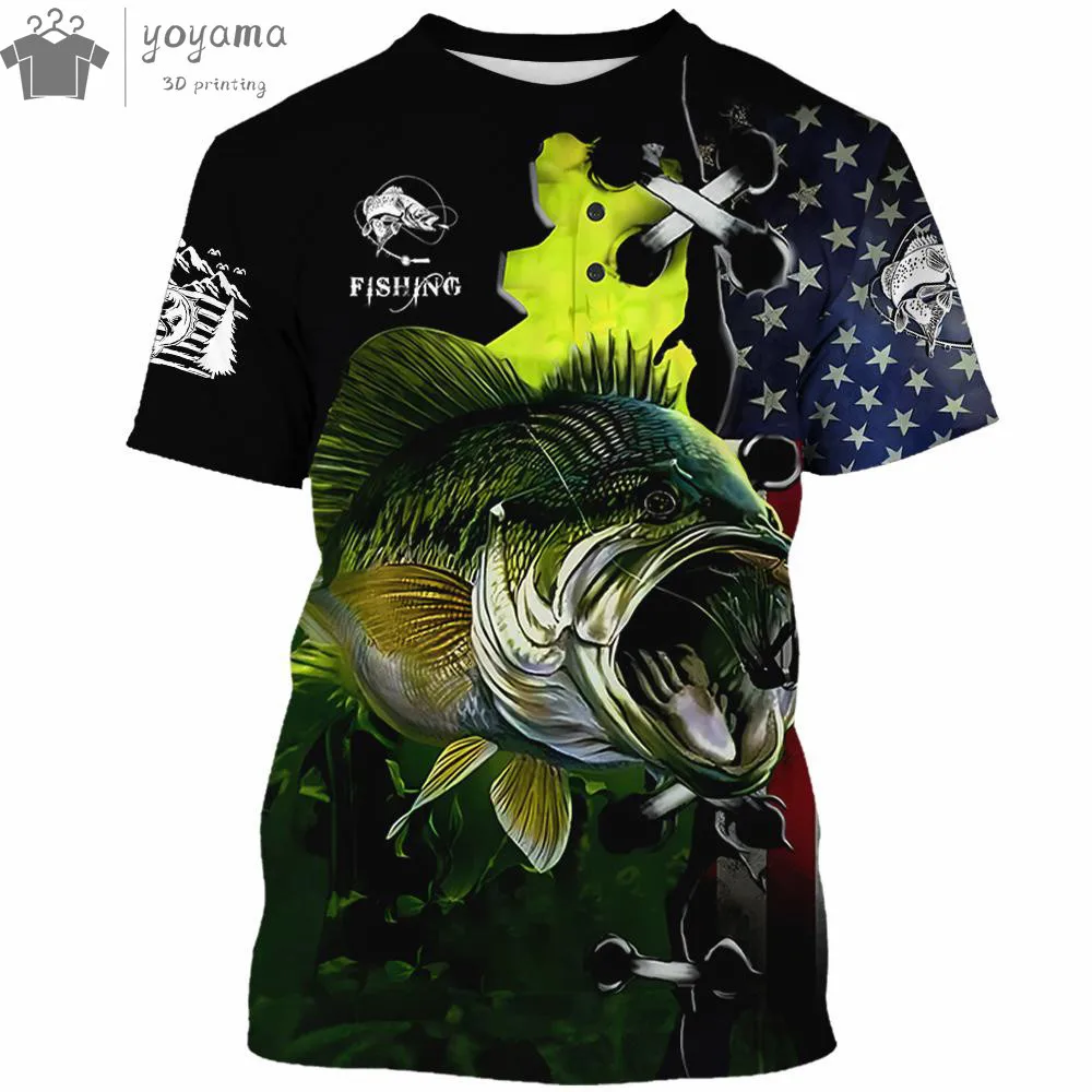 Fashion 3d Carp Fishing Men\'s T Shirt Summer Street Shirt Trendy O-Neck Short Sleeve Oversized Men\'s T Shirt Men\'s Leisure Tee