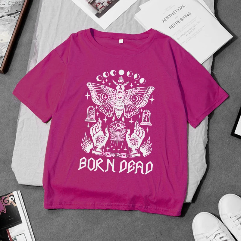 Américain Vintage Creative Comic Motif Imprimer T-shirt Femmes Mode Casual Lâche Tee Gothique Harajuku Esthétique High Street Top