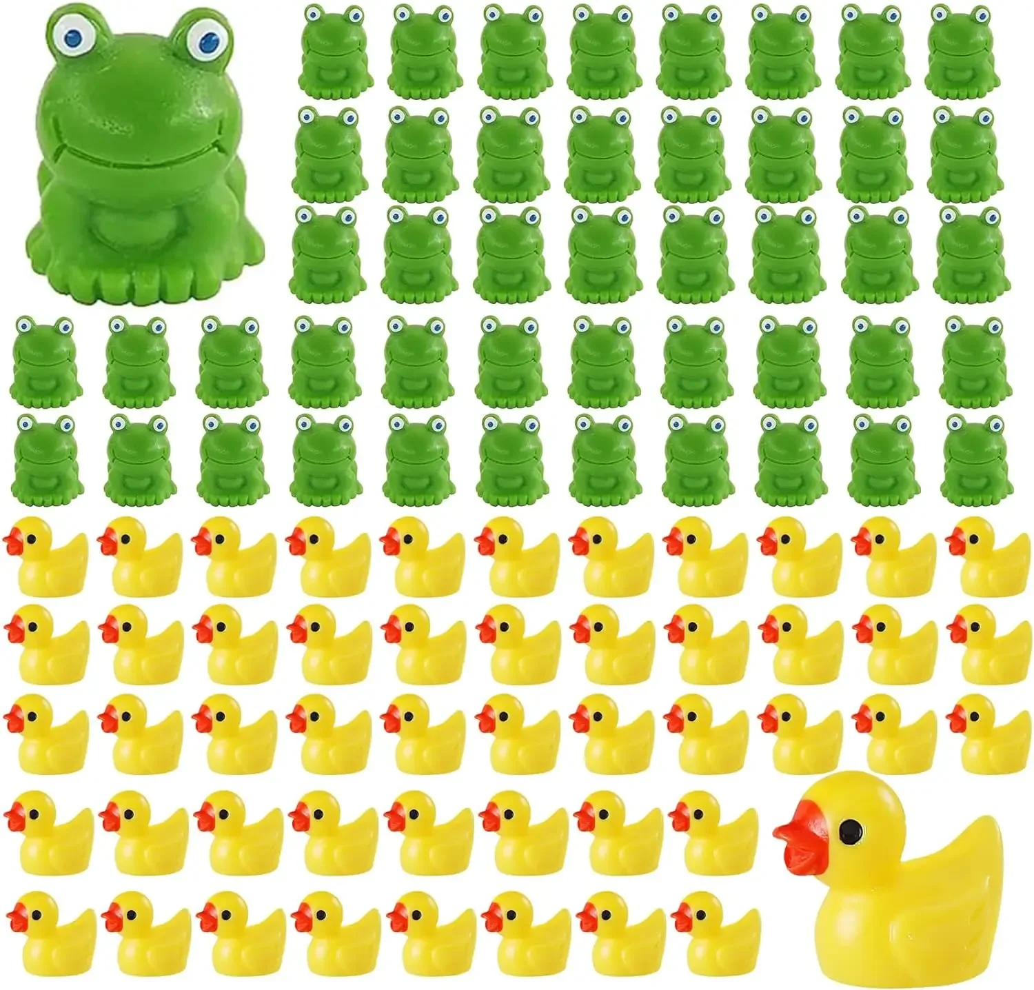 50Pcs Tiny Resin Ducks Miniature Figurines Mini Ducks Mini Frogs  for Craft Garden Decoration Moss Landscape Home Decor