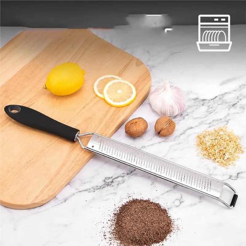 Premium-Lemon Zester With Cheese Grater-Stainless Steel Design Featuring Secure-Grip Handle