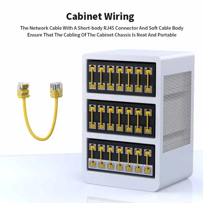CAT6A RJ45 كابل إيثرنت برأس كريستالي قصير للغاية سلك شبكة جيجابت راوتر برودباند صندوق خزانة منزلي للكمبيوتر خط قافز #5