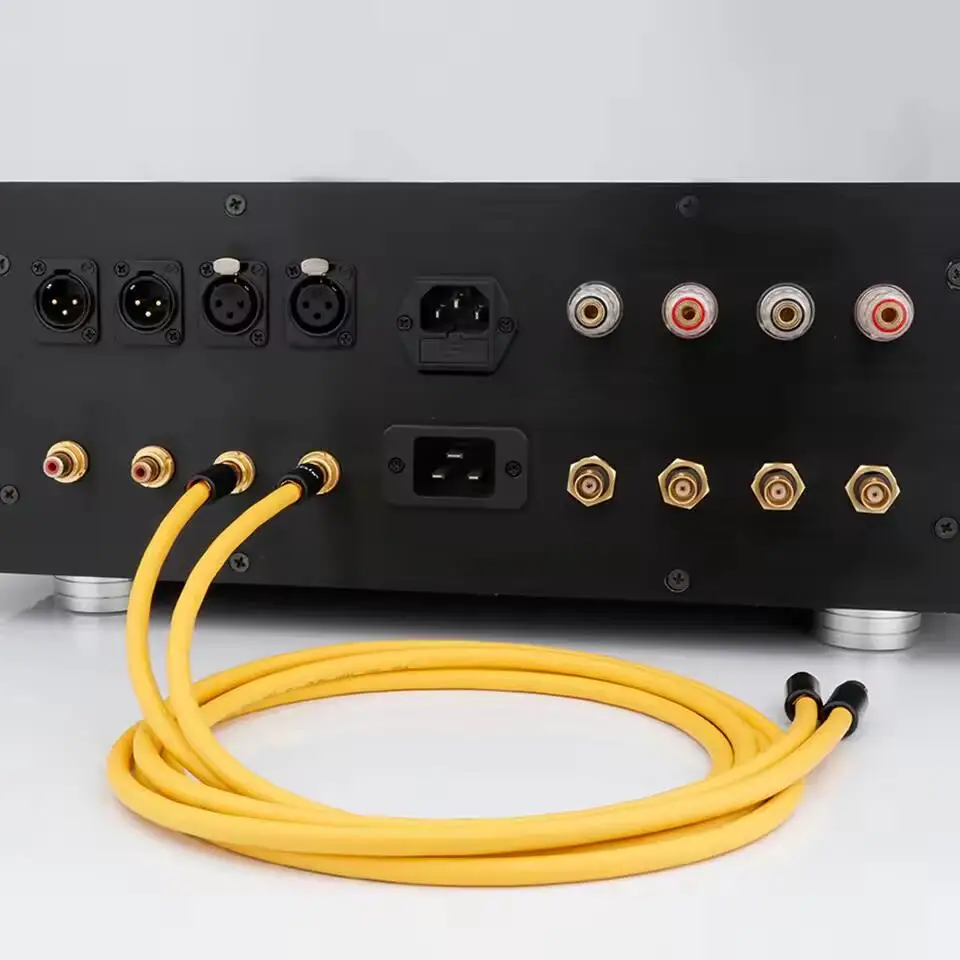 كابل صوت عالي الجودة Van Den Hul VDH RCA HIFI مطلي بالذهب كابل ربط الصوت RCA مطلي بالفضة والنحاس لـ AMP
