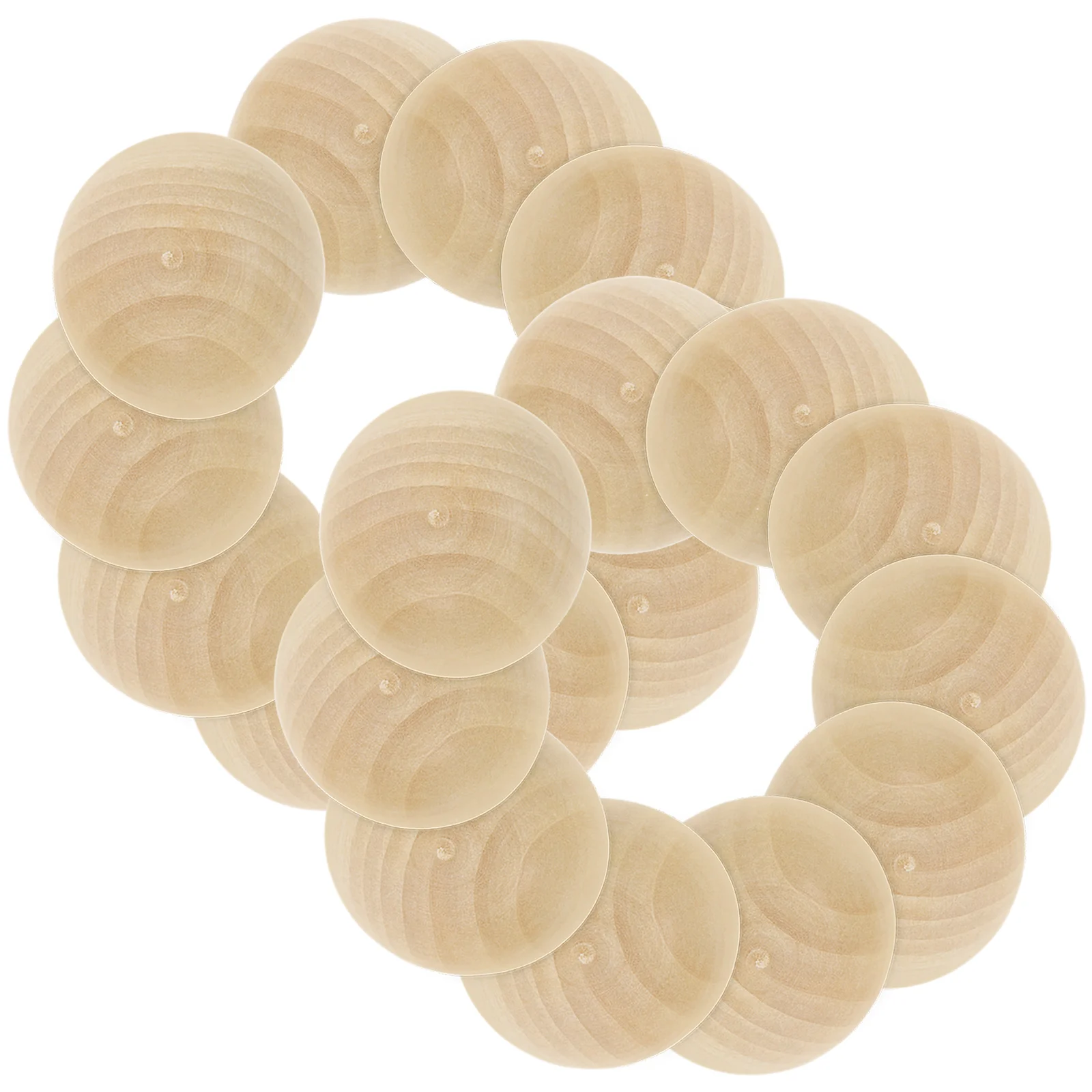 

20pcs Half Round Wooden Beads Unfinished Wood Half Balls Diy Craft Jewelry Making Supplies Natural Hemisphere Wood Craft Balls