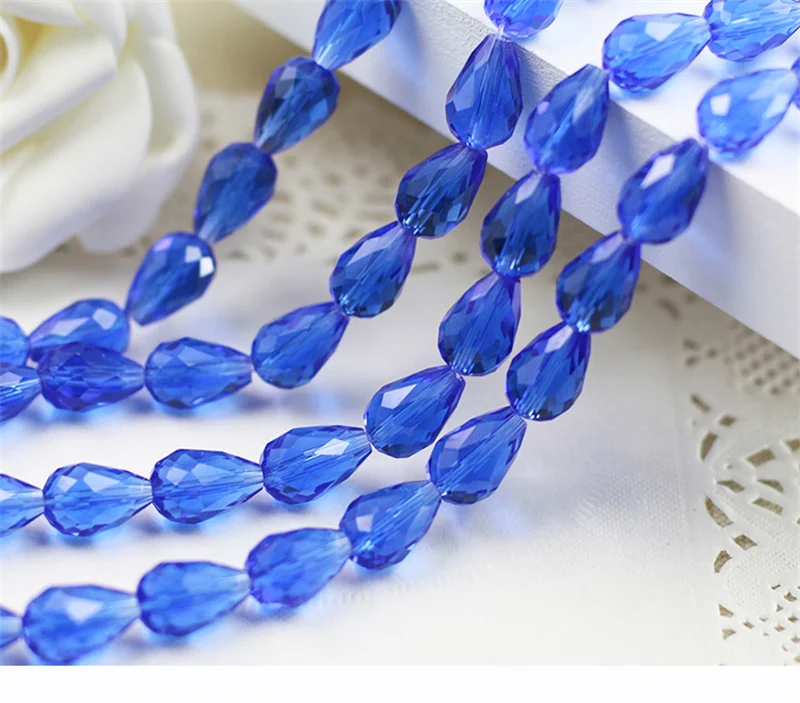 60/70PCS 8/10mm Kristall Tropfen Form Perlen für Schmuck Machen Waterdrop AB Glas Perlen lose Schmuck Perlen DIY Armbänder – Detail 26