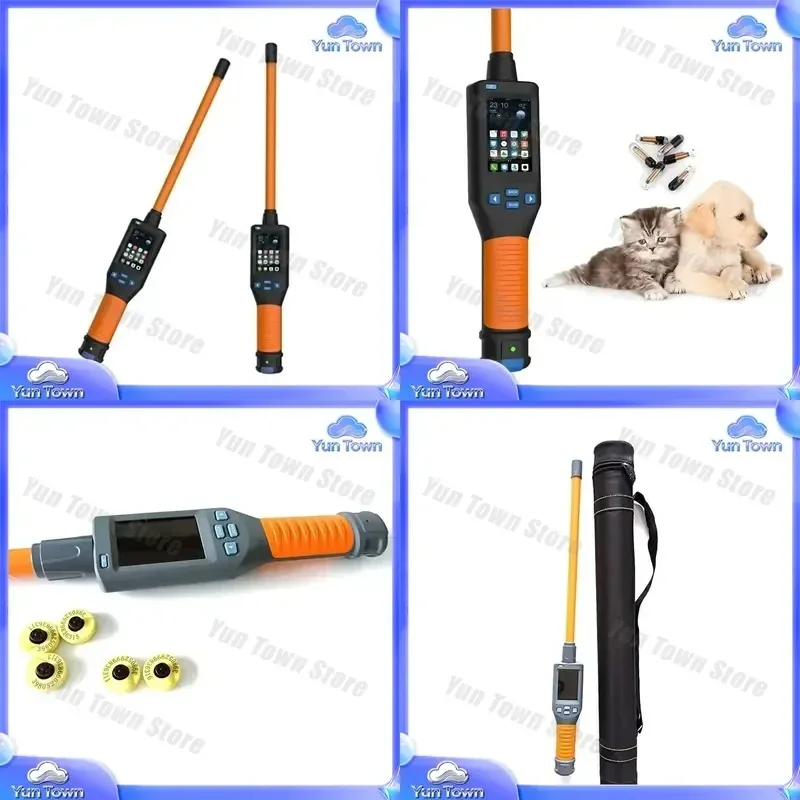 2025 RFID Ear Tag Reader Long Stick Animal Microchip Scanner Handheld RFID Scanner for Livestock Farming Veterinary Use Pet