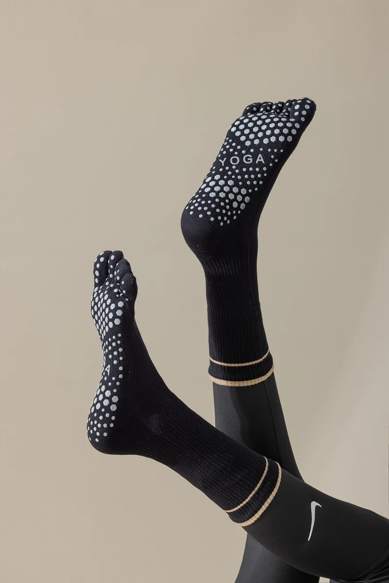 1 Paar Damen Fünf-Zehen-Silikon-Antirutsch-Yoga-Socken Weiche Atmungsaktive Ballett-Tanz-Damen-Fitness-Sport-Antirutsch-Pilates-Socken – Detail 14