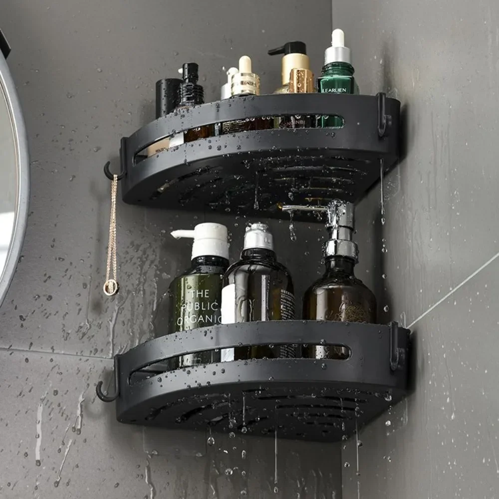 1/2/3Pcs No Drill Required Bathroom Storage Shelf Holder Shower Caddy Shelves Towel Holder Shelves for Bathroom