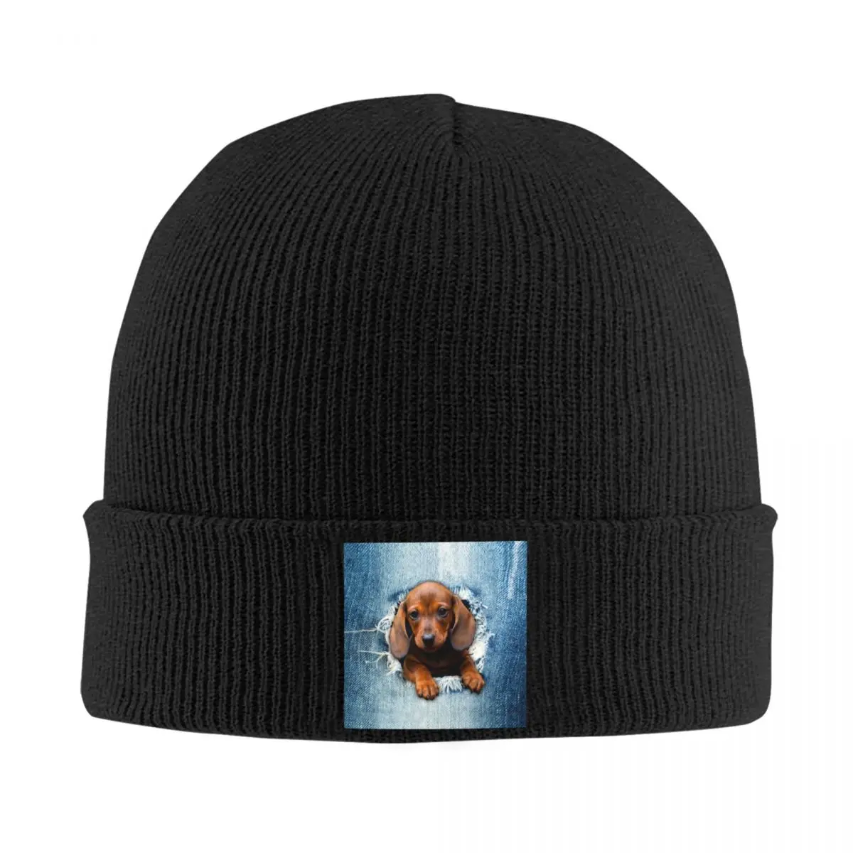 Custom Dachshund Dog Skullies Beanies Caps Unisex Trend Winter Warm Knitted Hat Adult Wiener Badger Sausage Dog Bonnet Hats