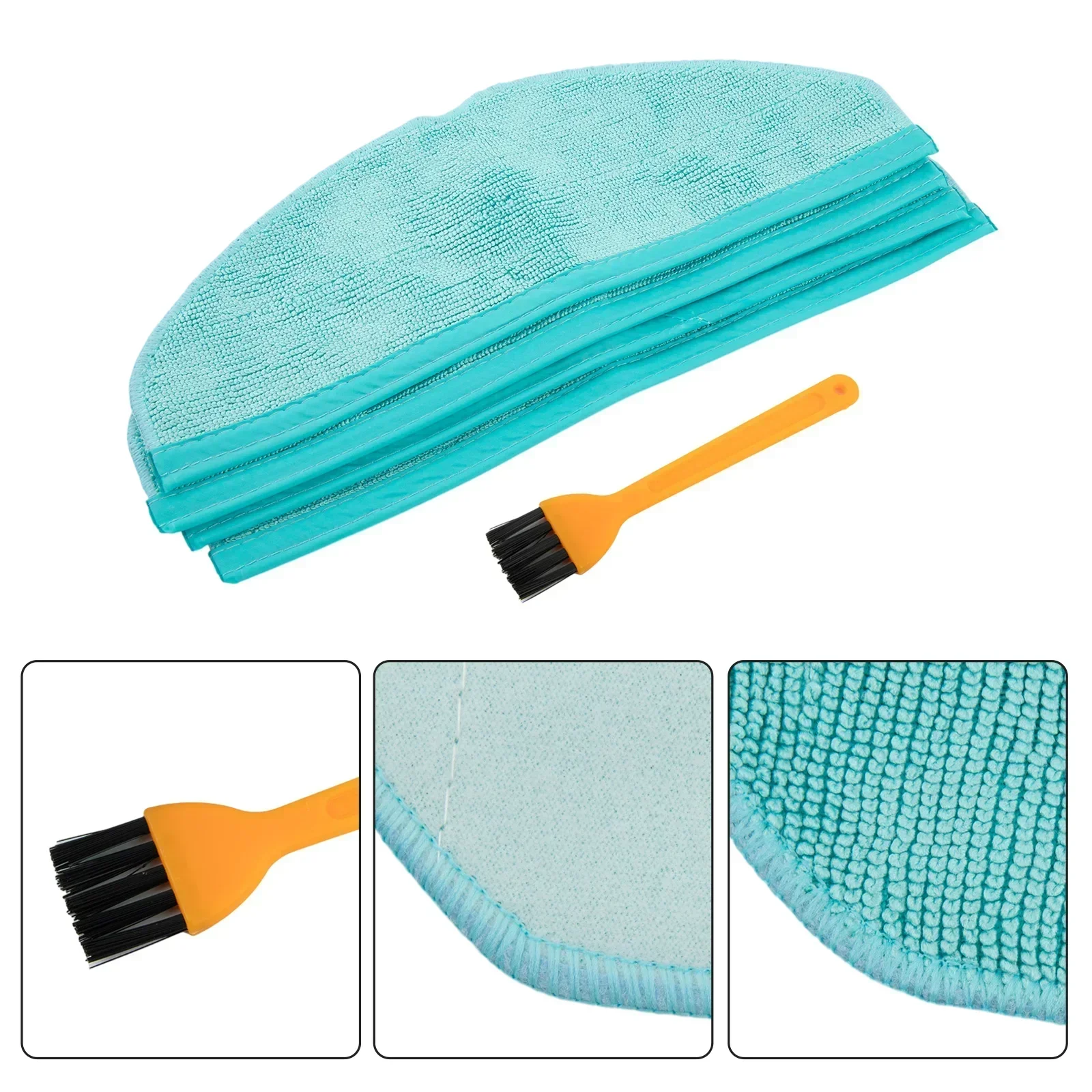4/10pcs Mop Pad + 1 PC แปรงทําความสะอาดสําหรับ Cecotec Conga 8090 Ultra / 9090 AI หุ่นยนต์เครื่องดูดฝุ่นอุปกรณ์เสริม
