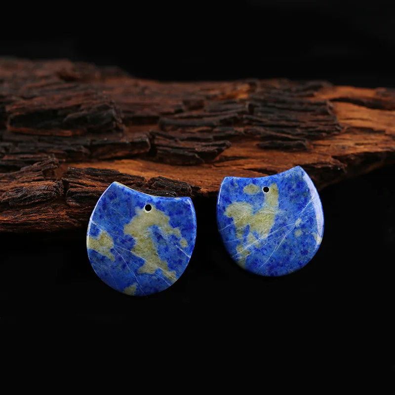 

B&F AAA+ Rated Artisan-Crafted Nugget Lapis Lazuli Pendants Beads, Genuine Natural stones beads, DIY Earring Beads