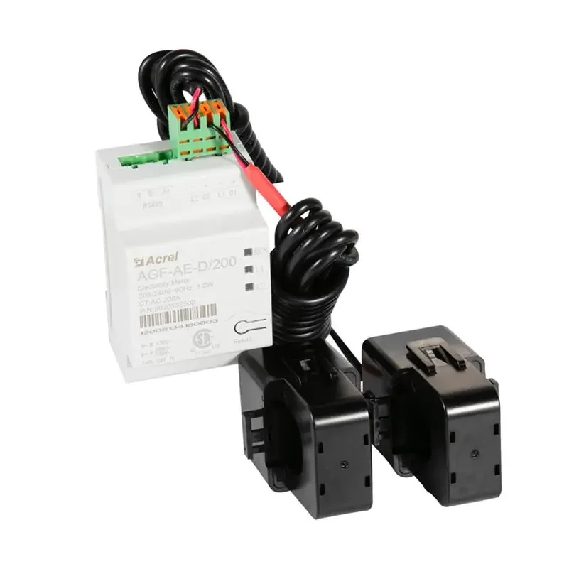 

Acrel AGF-AE-D UL Monophase Solar PV Energy Meter Din Rail RS485 Modbus-RTU with 200A Split Core Current Sensors