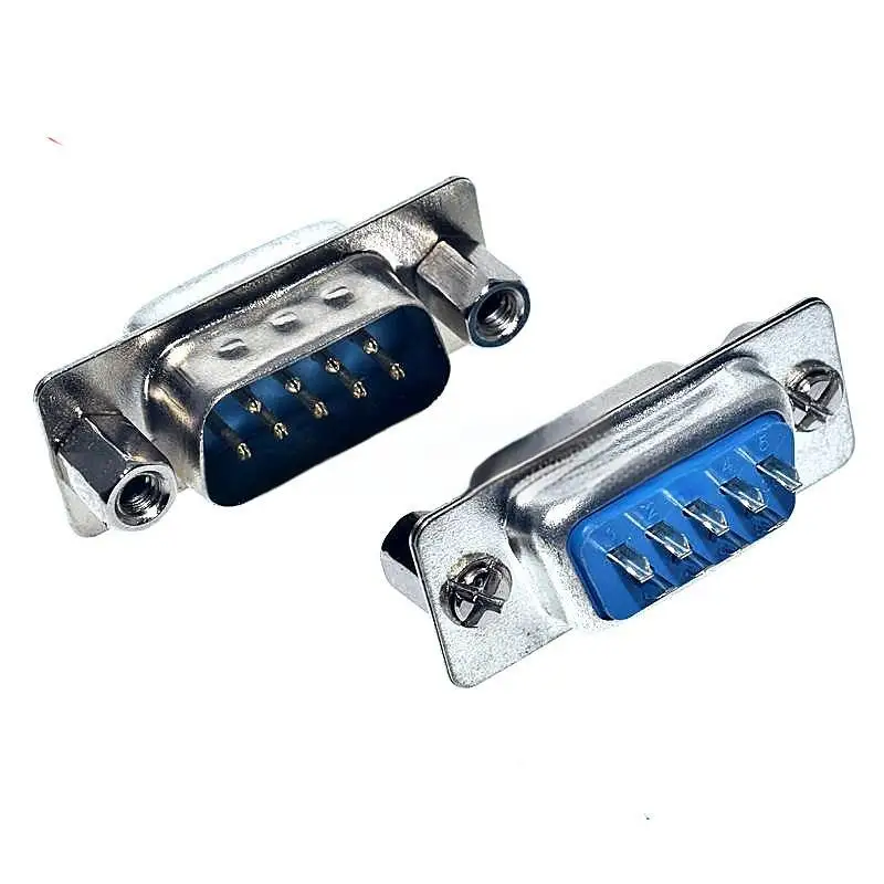 5PCS DB9 9 Pin Female Header DB9 Male Header Front-riveted Screw and Nut Welding Wire Welding Joint Double-row RS232 Serial Port