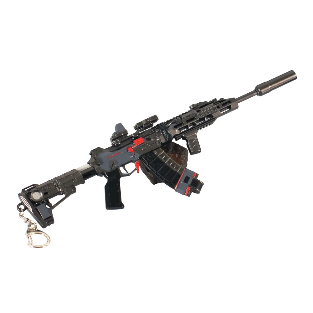 24 cm/9,45 Zoll Delta Force Spielperipheriegeräte Tenglong Assault Rifle Metallmodell Legierung Zierwaffen Requisite Geburtstagsgeschenk für Jungen