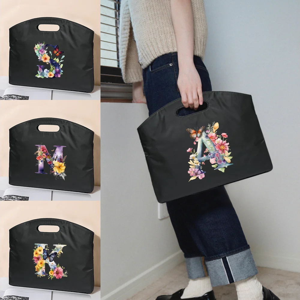 

Briefcase Work Commuting Bag Large Capacity Unisex Attache Case Butterfly Letter Series Simple Handbag Business Storage Pack