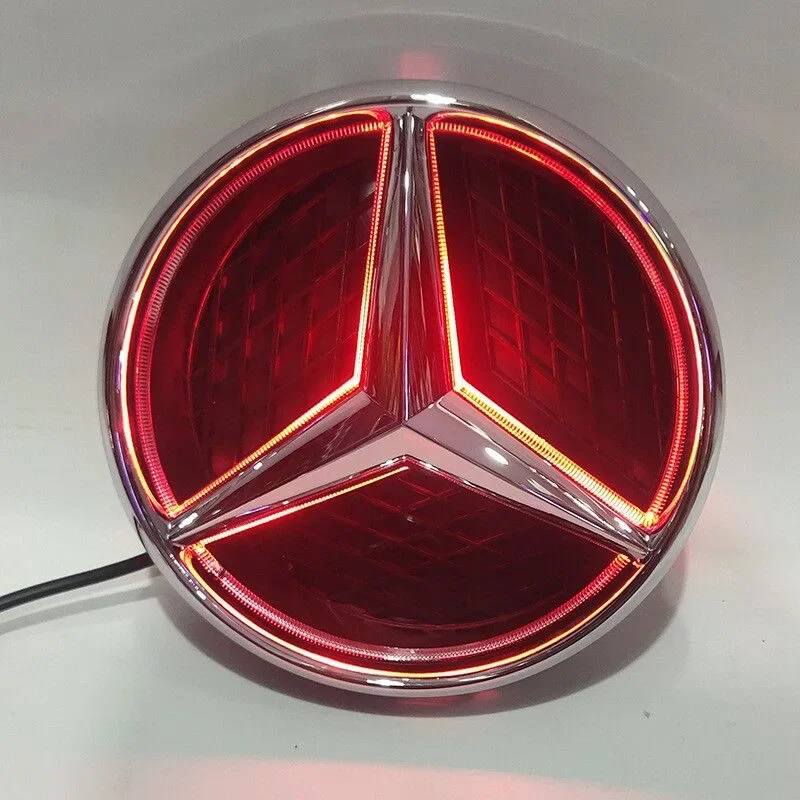 Emblema de estrela grelhado dianteiro do carro, logotipo iluminado LED, branco, azul, luz vermelha, Mercedes Benz W204, GLK220, GLK300, GLK350, GLK500, W245