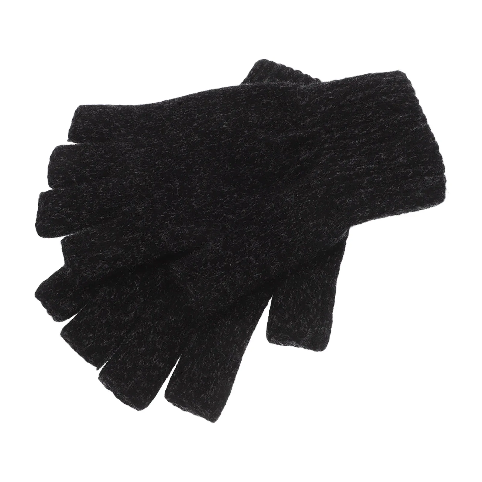 Half Finger Wool Thermal Windproof Breathable Men Outdoor Yarn Mittens Cold Weather Hunting Gloves Woolen Knit Gloves