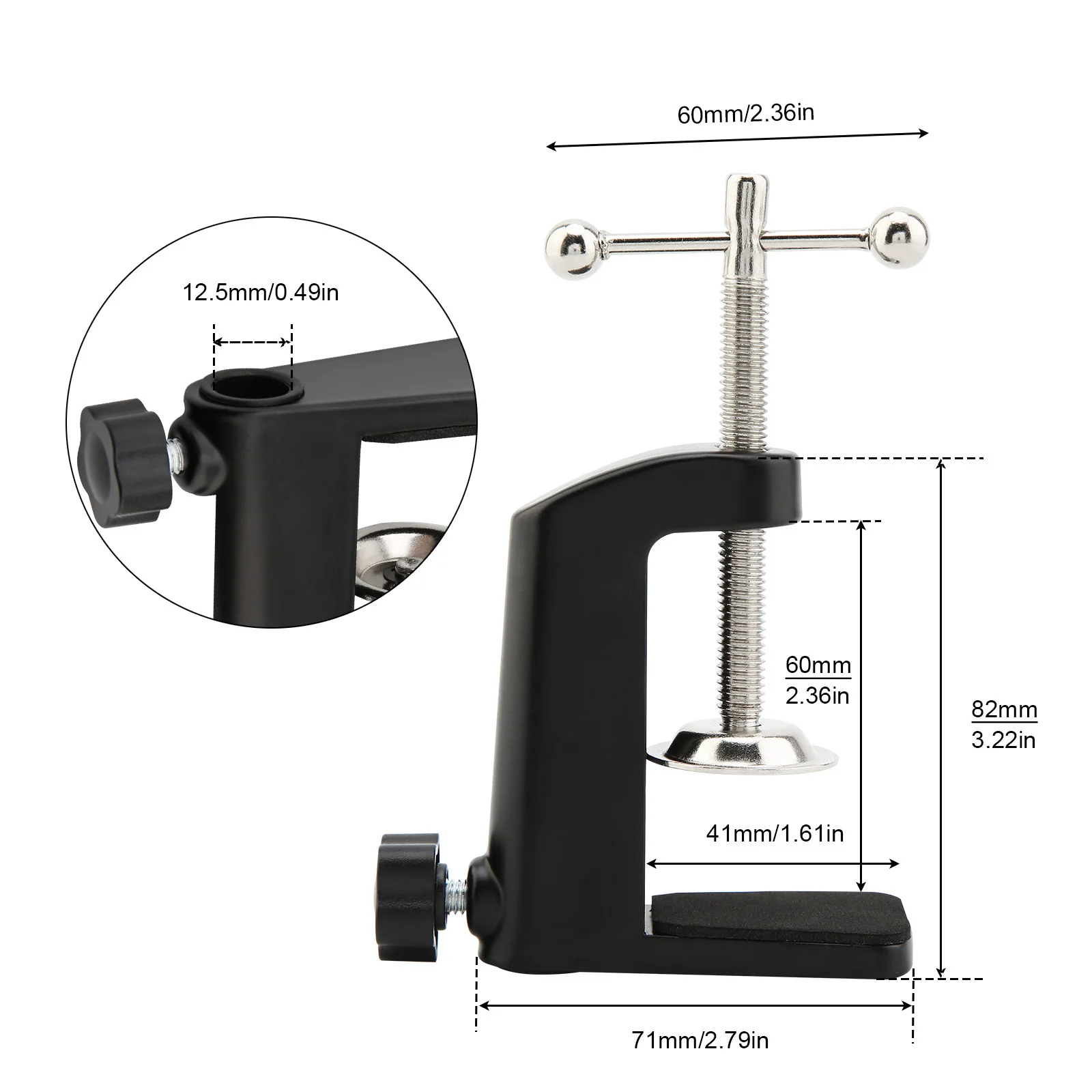 Aluminum Alloy Lamp Bracket Clamp DIY Fixed Metal Clip Fittings Screw Camera Holder for Broadcast Microphone Desk Lamp Clamp