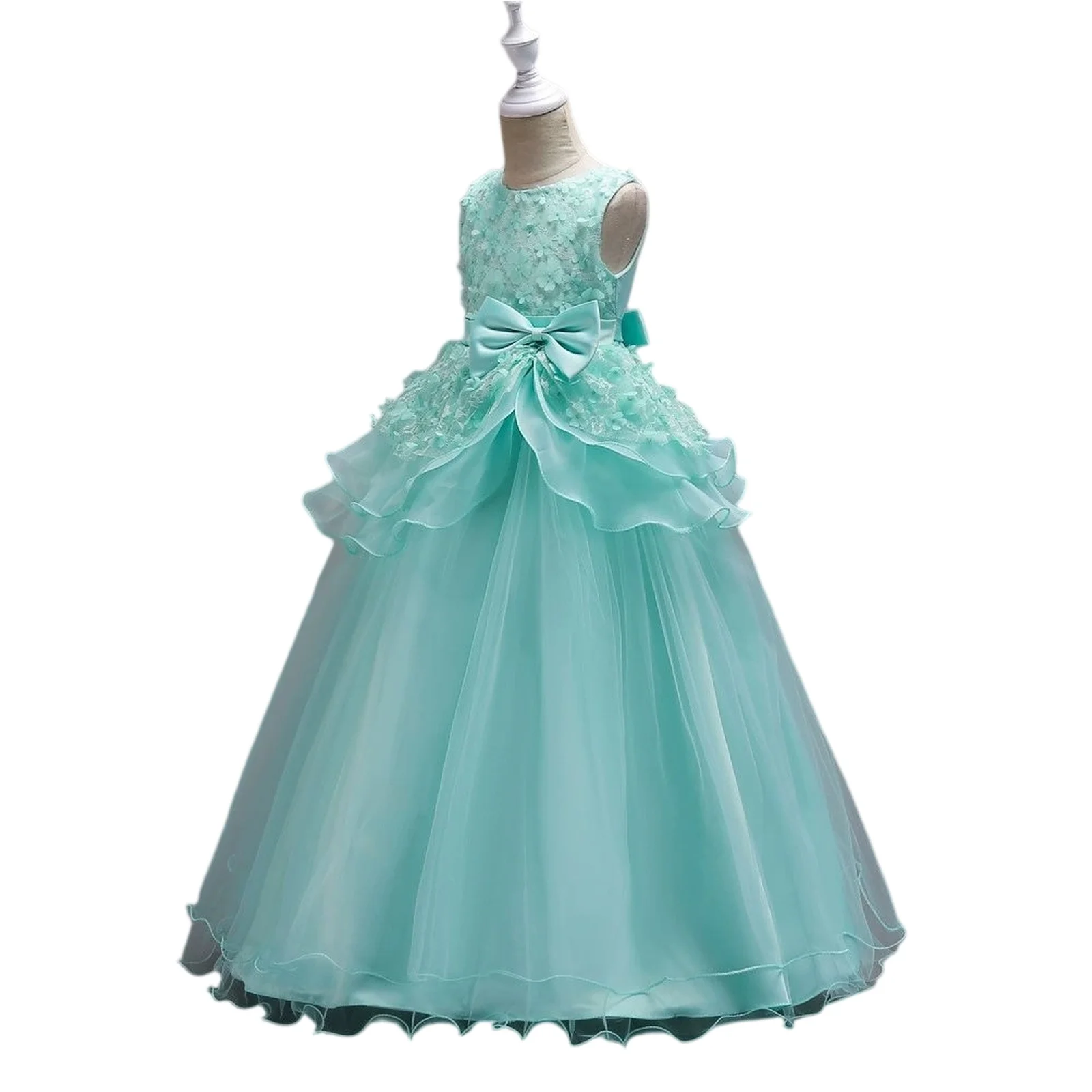 

Fashion Flower Girl Dresses for Weddings Lace Mesh Sleeveless Kids Dresses for Girls Summer Children Girls Princess Party Dress