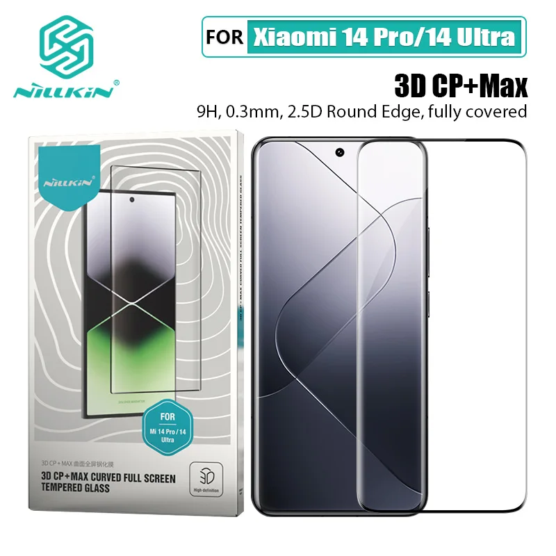 

Защита экрана для Xiaomi 14 Pro/14 Ultra NILLKIN 3D CP + MAX закаленное стекло противоударное Полноразмерное стекло для Mi 14 Ultra /14 Pro