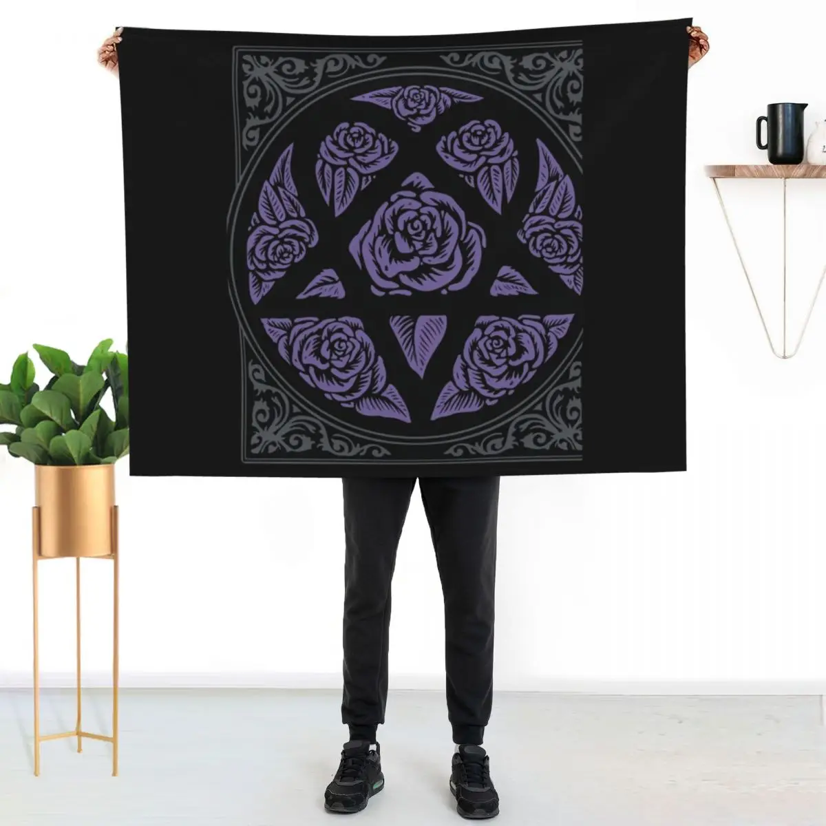 Heartagram T-Shirts Purple Stroke Him Band Poster Ville Valo Sticker Heartagram Goth Metal -Shirt Throw Blanket