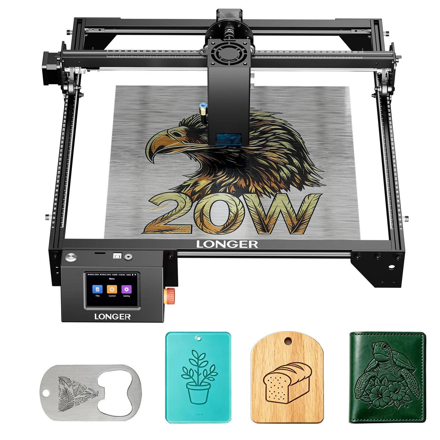 LONGER RAY5 20W Laser Engraver 32-bit Chipset Touch Screen WIFI Connectivity 0.08*0.1mm Laser Spot Engraving Cutting Machine
