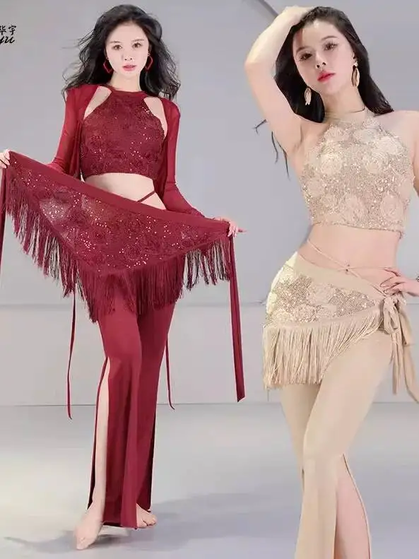 

Huayu Belly Dance Costume 2025 New Sexy Sequin Oriental Dance Performance Set Practice Outfit Performance Costume