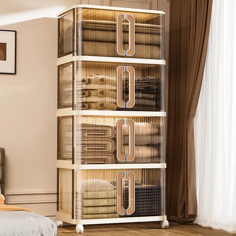 Factory Household Folding Storage Cabinet Large Capacity Double Door Bedroom Clothes Toy Locker Free Installation Storage Box