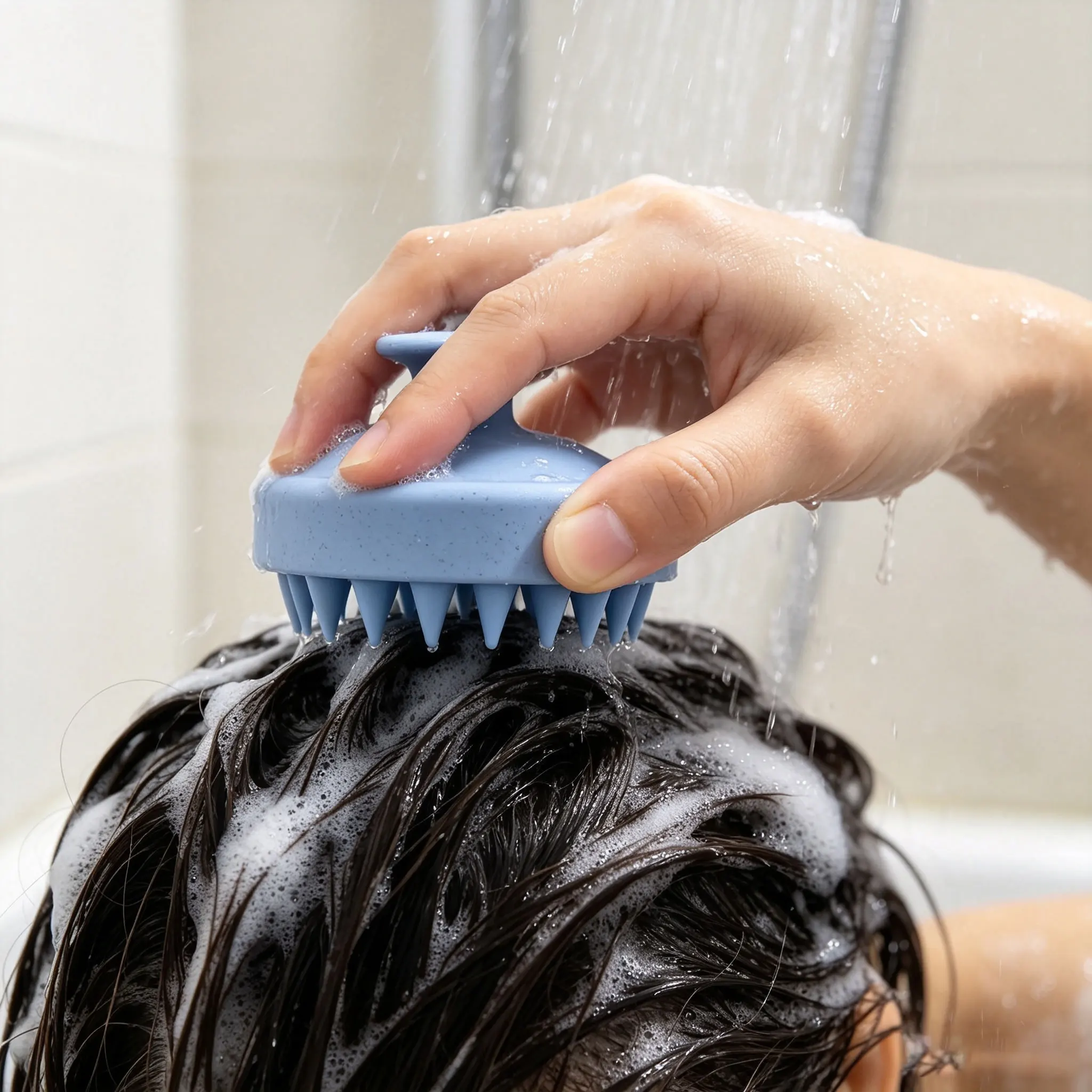 1pc Silicone Shampoo Brush Body Massage Brush Bath Shower Brush Salon Hairdressing Tool Scalp Massage Comb Hair Washing Comb