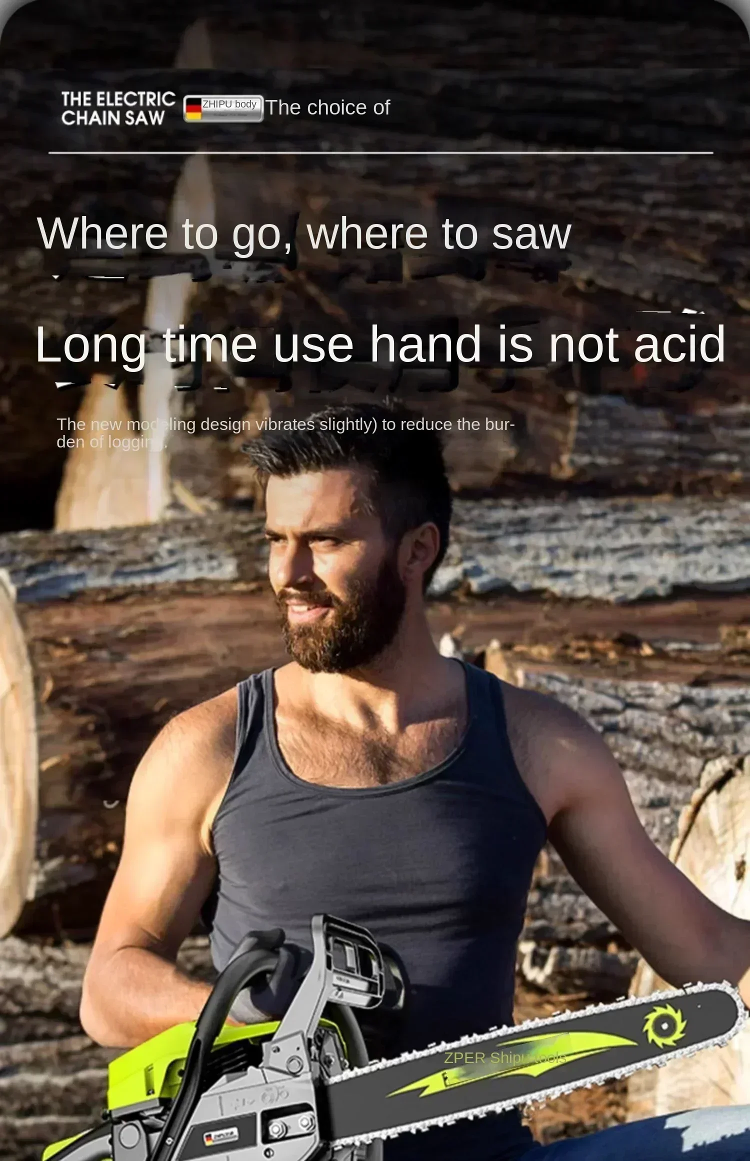 Original Four-stroke Gasoline Chain Saw for Woodcutting with Small Size and Electric Control C