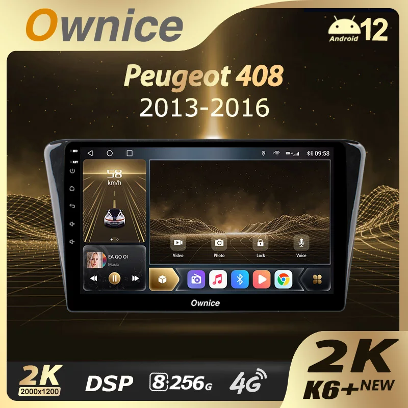 

Ownice K6+ 2K 10.36 13.3" for Peugeot 408 2014 - 2018 Car Radio Multimedia Video Player Navi GPS Android 12 No 2din DVD 8+256G